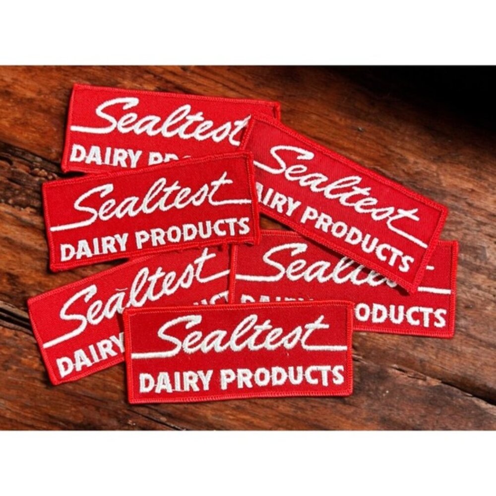 Lot 6 Sealtest Dairy Products Milk Ice Cream Logo Sew On Patch Trucker Hat 4"